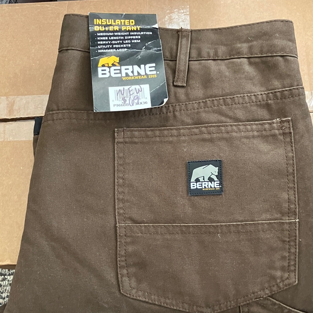 Berne Insulated Work Pants - Brown